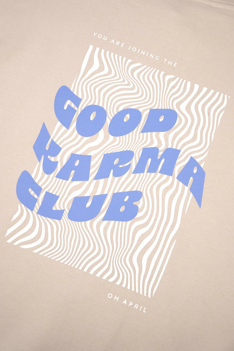 Oh April Zipper Hoodie Cappuccino Good Karma Club